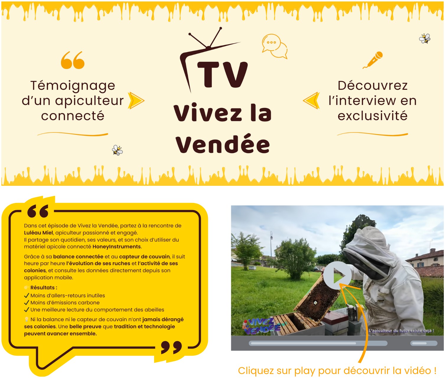 TV vivez la vendée, rencontre avec un apiculteur passionné et connecté